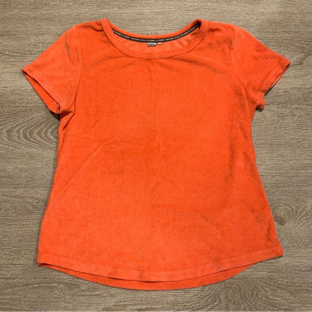 Anthropologie Saturday/Sunday Orange Microfiber Short Sleeve Size M